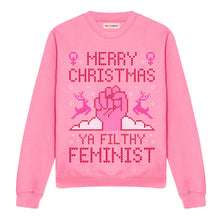 Load image into Gallery viewer, Merry Christmas Ya Filthy Feminist Ugly Christmas Jumper-Feminist Apparel, Feminist Clothing, Feminist Sweatshirt, JH030-The Spark Company