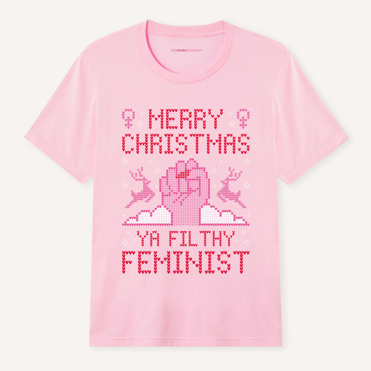 Merry Christmas Ya Filthy Feminist Ugly Christmas T-Shirt-Feminist Apparel, Feminist Clothing, Feminist T Shirt, BC3001-The Spark Company