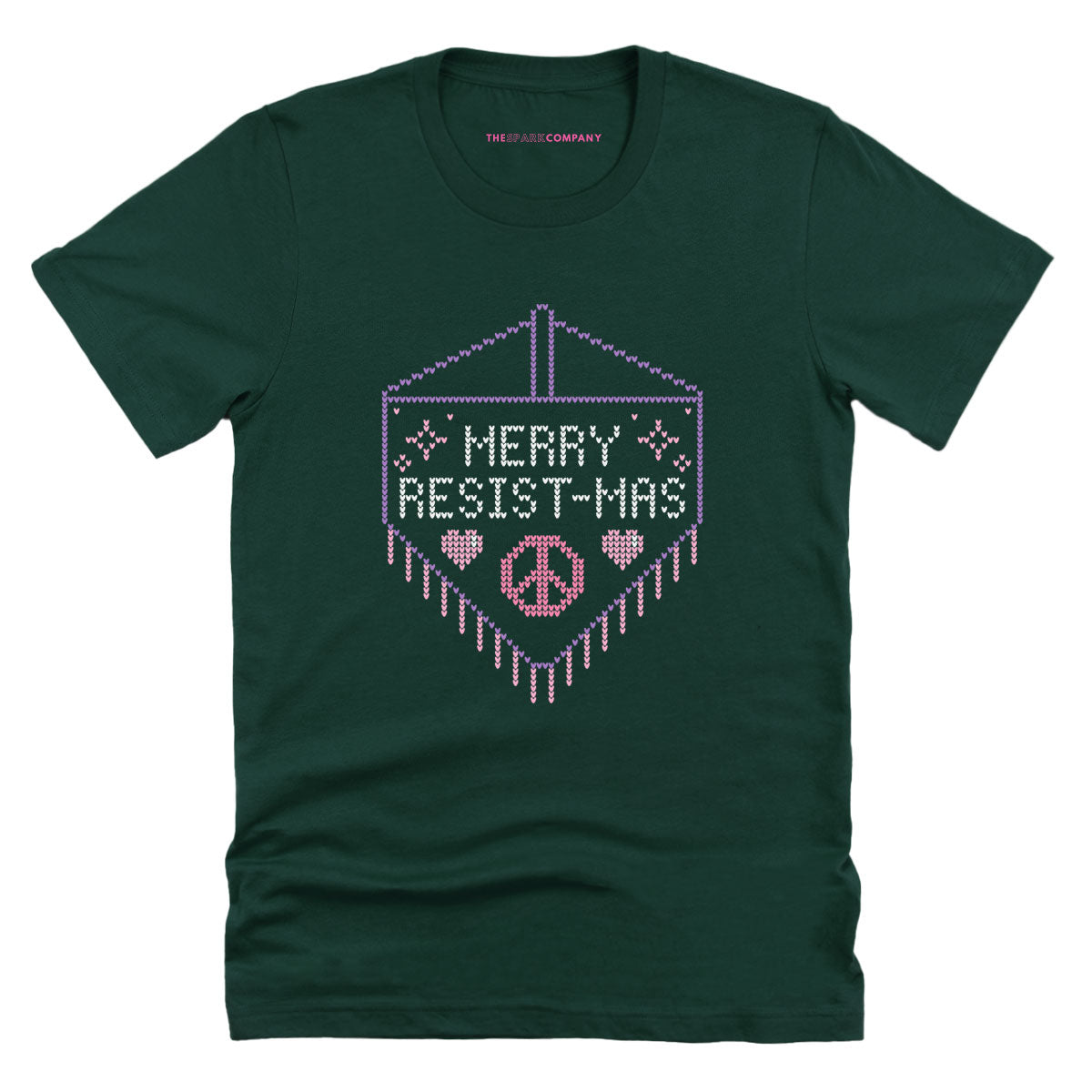 Merry Resist-mas Ugly Christmas T-Shirt-Feminist Apparel, Feminist Clothing, Feminist T Shirt, BC3001-The Spark Company