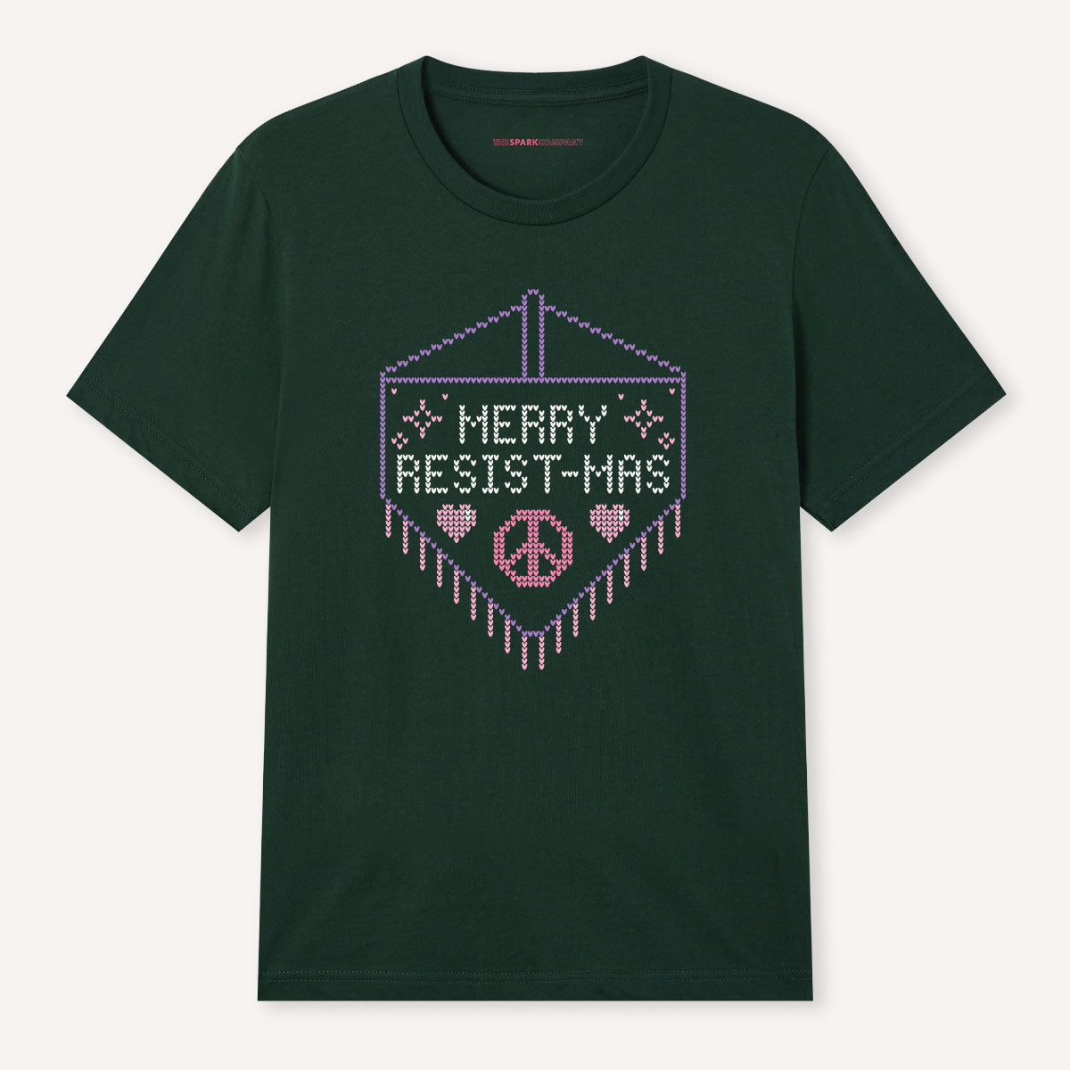 Merry Resist-mas Ugly Christmas T-Shirt-Feminist Apparel, Feminist Clothing, Feminist T Shirt, BC3001-The Spark Company