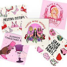 Load image into Gallery viewer, Mixed Feminist Christmas Cards (5 Pack)-Feminist Apparel, Feminist Gift, Feminist Christmas Cards-The Spark Company