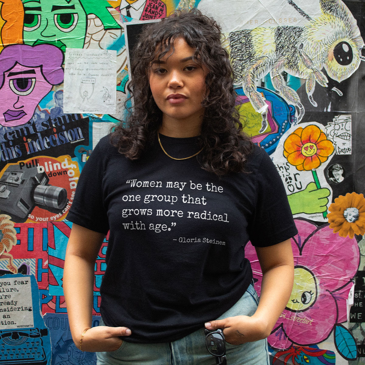 More Radical With Age T-Shirt-Feminist Apparel, Feminist Clothing, Feminist T Shirt, BC3001-The Spark Company