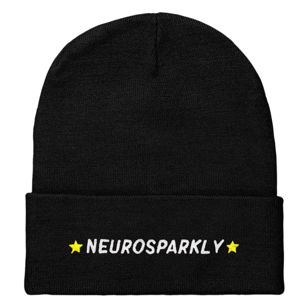 Neurosparkly Embroidered Beanie Hat-Feminist Apparel, Feminist Gift, Feminist Cuffed Beanie Hat, BB45-The Spark Company