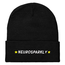 Load image into Gallery viewer, Neurosparkly Embroidered Beanie Hat-Feminist Apparel, Feminist Gift, Feminist Cuffed Beanie Hat, BB45-The Spark Company