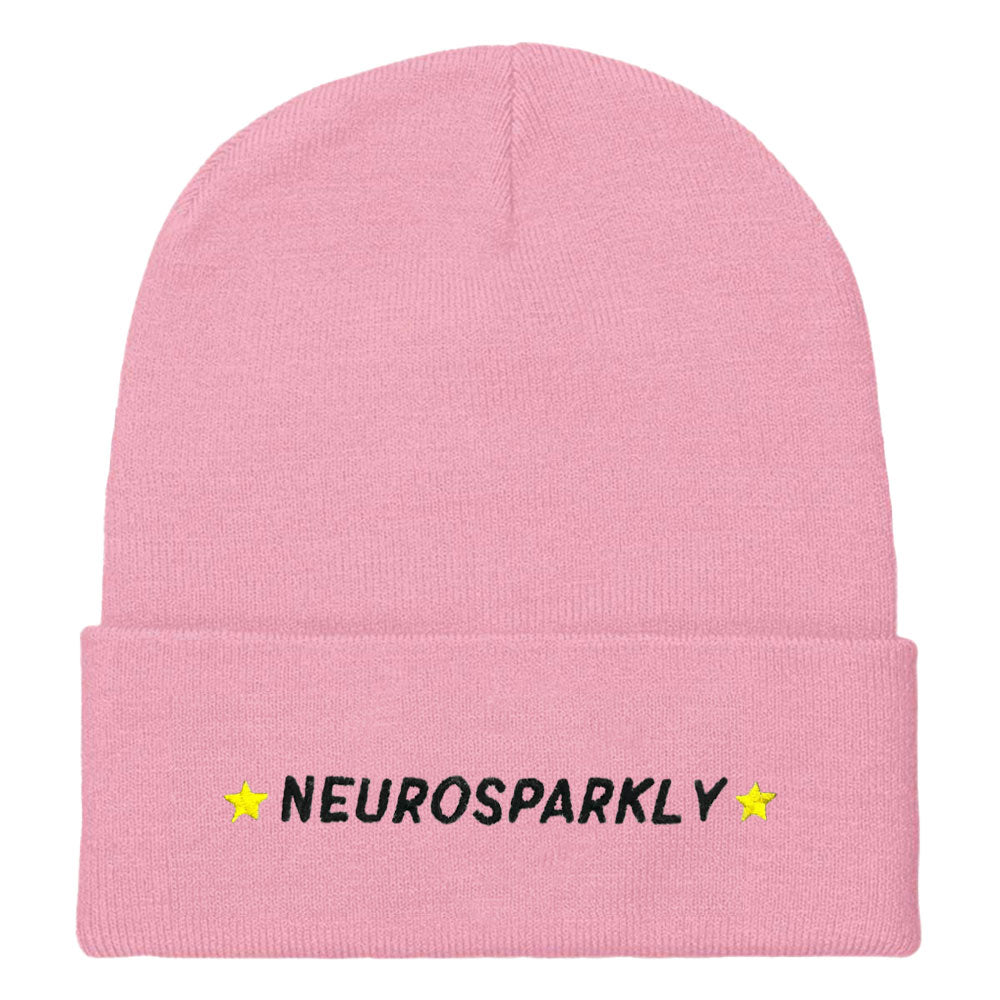 Neurosparkly Embroidered Beanie Hat-Feminist Apparel, Feminist Gift, Feminist Cuffed Beanie Hat, BB45-The Spark Company