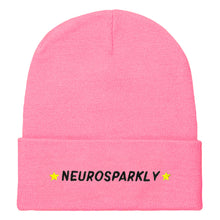 Load image into Gallery viewer, Neurosparkly Embroidered Beanie Hat-Feminist Apparel, Feminist Gift, Feminist Cuffed Beanie Hat, BB45-The Spark Company