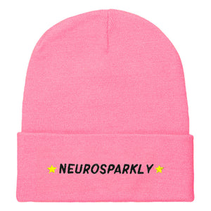 Neurosparkly Embroidered Beanie Hat-Feminist Apparel, Feminist Gift, Feminist Cuffed Beanie Hat, BB45-The Spark Company