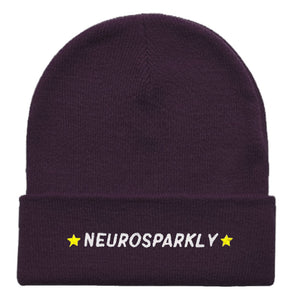 Neurosparkly Embroidered Beanie Hat-Feminist Apparel, Feminist Gift, Feminist Cuffed Beanie Hat, BB45-The Spark Company