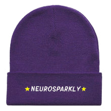 Load image into Gallery viewer, Neurosparkly Embroidered Beanie Hat-Feminist Apparel, Feminist Gift, Feminist Cuffed Beanie Hat, BB45-The Spark Company