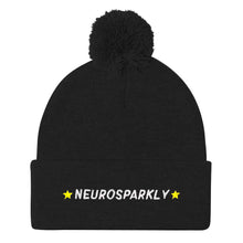 Load image into Gallery viewer, Neurosparkly Embroidered Pom Pom Beanie Hat-Feminist Apparel, Feminist Gift, Feminist Beanie Hat BB426-The Spark Company