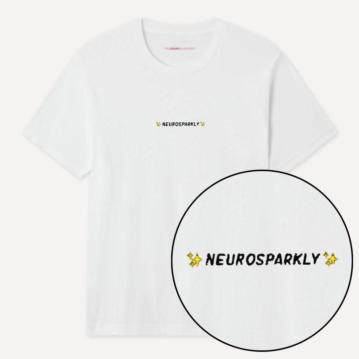 Neurosparkly Embroidered T-Shirt-Feminist Apparel, Feminist Clothing, Feminist T Shirt, BC3001-The Spark Company