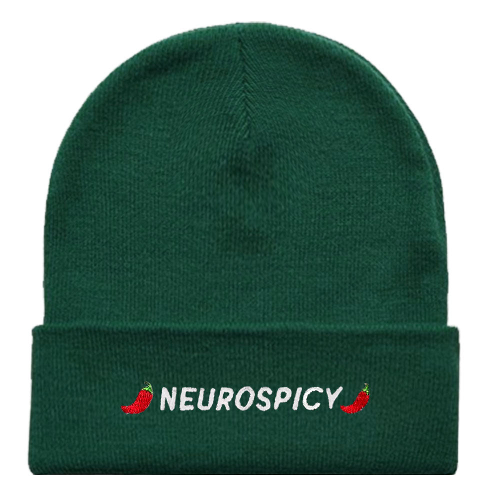 Neurospicy Embroidered Beanie Hat-Feminist Apparel, Feminist Gift, Feminist Cuffed Beanie Hat, BB45-The Spark Company