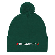 Load image into Gallery viewer, Neurospicy Embroidered Pom Pom Beanie Hat-Feminist Apparel, Feminist Gift, Feminist Beanie Hat BB426-The Spark Company