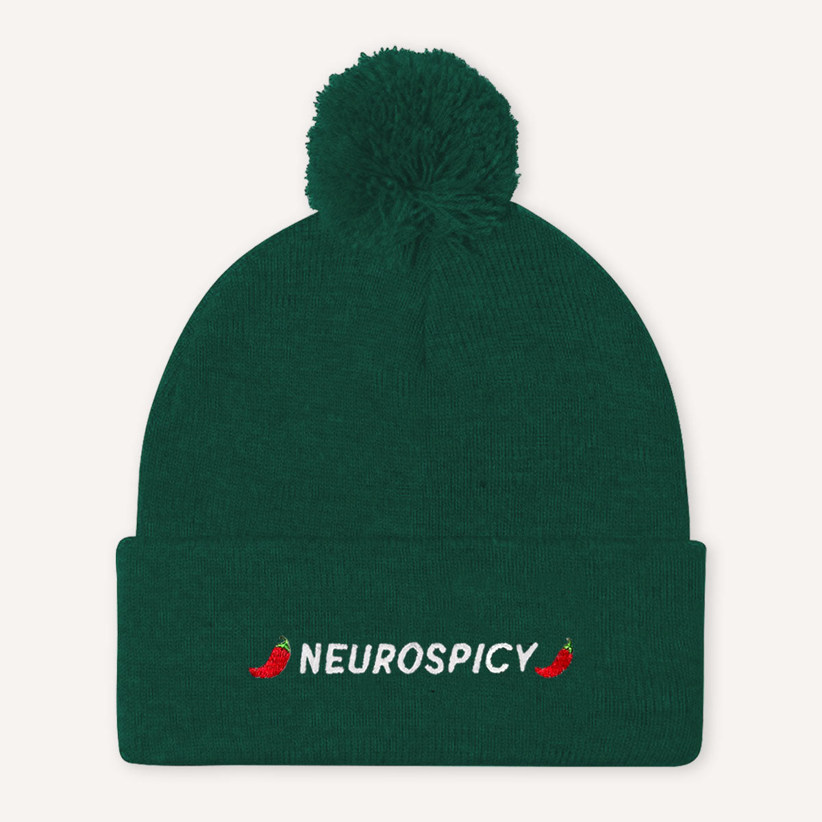 Neurospicy Embroidered Pom Pom Beanie Hat-Feminist Apparel, Feminist Gift, Feminist Beanie Hat BB426-The Spark Company