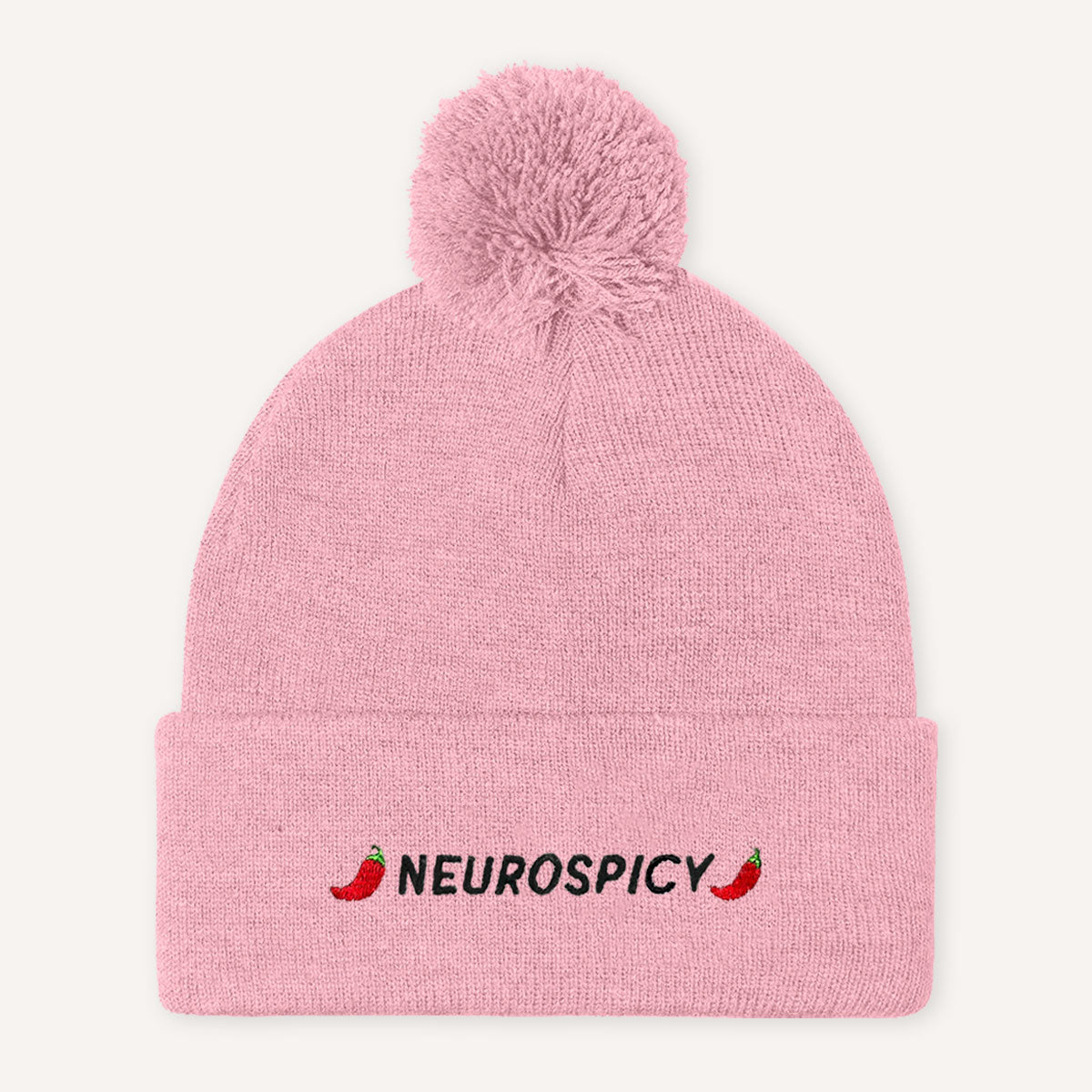 Neurospicy Embroidered Pom Pom Beanie Hat-Feminist Apparel, Feminist Gift, Feminist Beanie Hat BB426-The Spark Company
