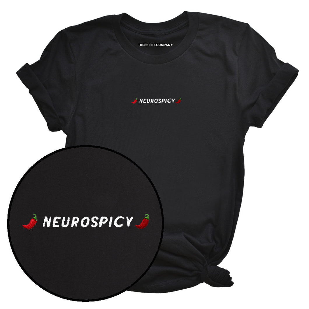 Neurospicy Embroidered T-Shirt-Feminist Apparel, Feminist Clothing, Feminist T Shirt, BC3001-The Spark Company