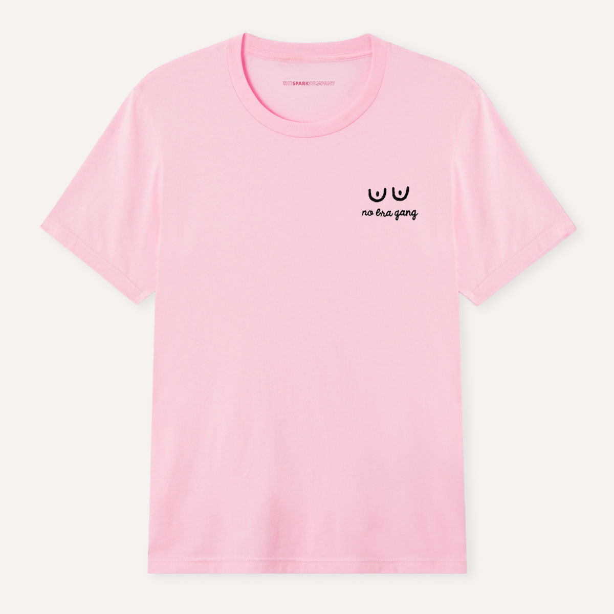 No Bra Gang Embroidered T-Shirt-Feminist Apparel, Feminist Clothing, Feminist T Shirt-The Spark Company