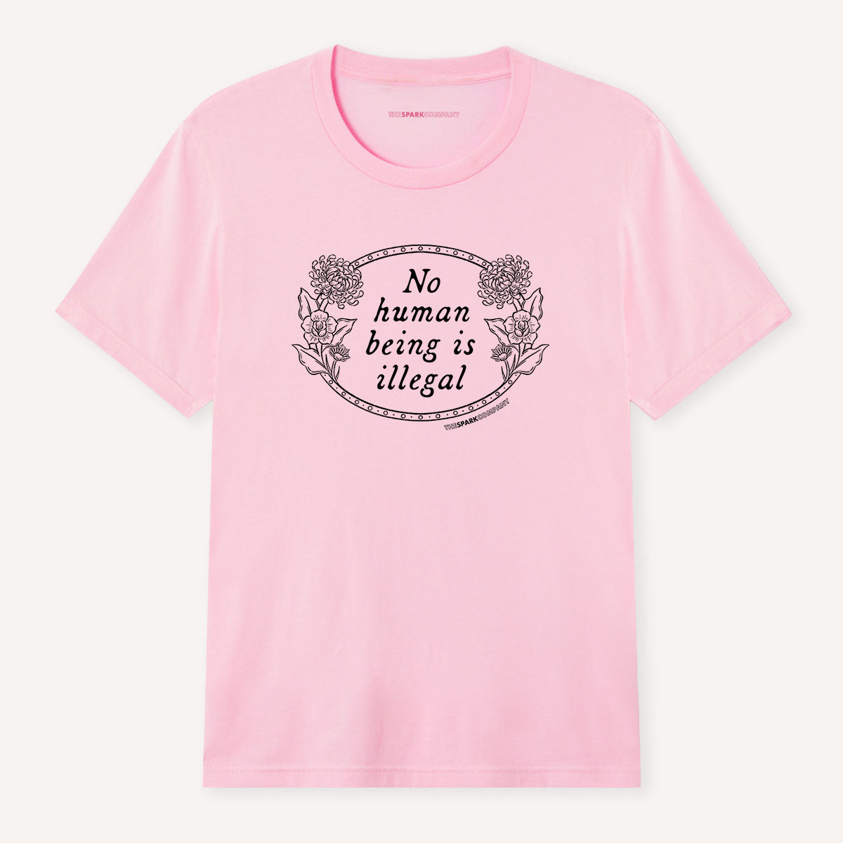 No Human Being Is Illegal T-Shirt-Feminist Apparel, Feminist Clothing, Feminist T Shirt, BC3001-The Spark Company