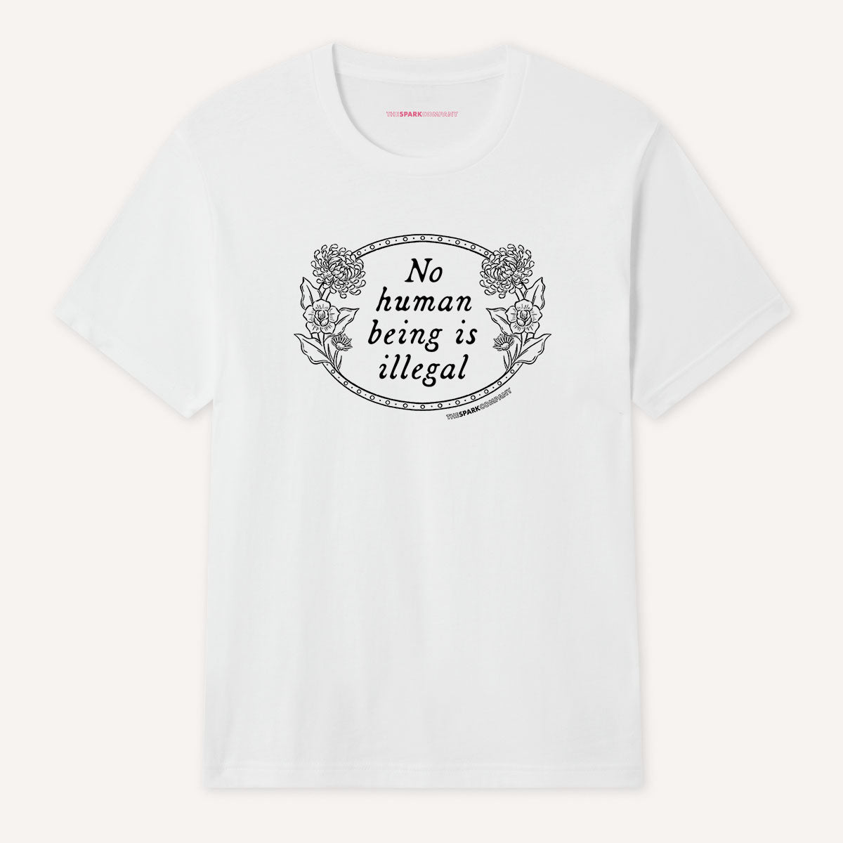 No Human Being Is Illegal T-Shirt-Feminist Apparel, Feminist Clothing, Feminist T Shirt, BC3001-The Spark Company