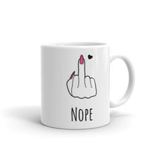 Load image into Gallery viewer, Nope Mug-Feminist Apparel, Feminist Gift, Feminist Coffee Mug, 11oz White Ceramic-The Spark Company