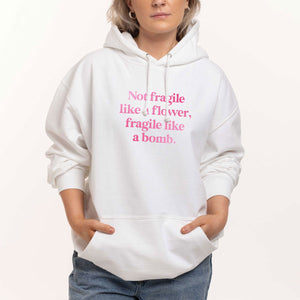Not Fragile Like A Flower, Fragile Like A Bomb Hoodie-Feminist Apparel, Feminist Clothing, Feminist Hoodie, JH001-The Spark Company