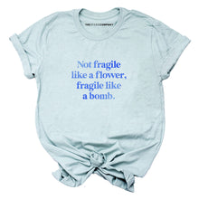 Load image into Gallery viewer, Not Fragile Like A Flower, Fragile Like A Bomb T-Shirt-Feminist Apparel, Feminist Clothing, Feminist T Shirt, BC3001-The Spark Company