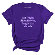 Load image into Gallery viewer, Not Fragile Like A Flower, Fragile Like A Bomb T-Shirt-Feminist Apparel, Feminist Clothing, Feminist T Shirt, BC3001-The Spark Company