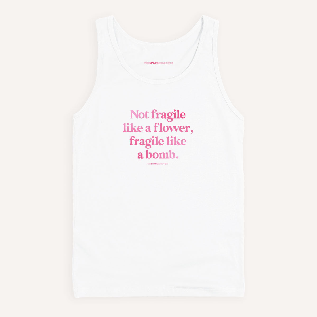 Not Fragile Like A Flower, Fragile Like A Bomb Tank Top-Feminist Apparel, Feminist Clothing, Feminist Tank, 03980-The Spark Company