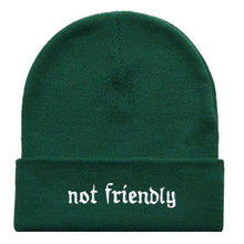 Load image into Gallery viewer, Not Friendly Embroidered Beanie Hat-Feminist Apparel, Feminist Gift, Feminist Cuffed Beanie Hat, BB45-The Spark Company