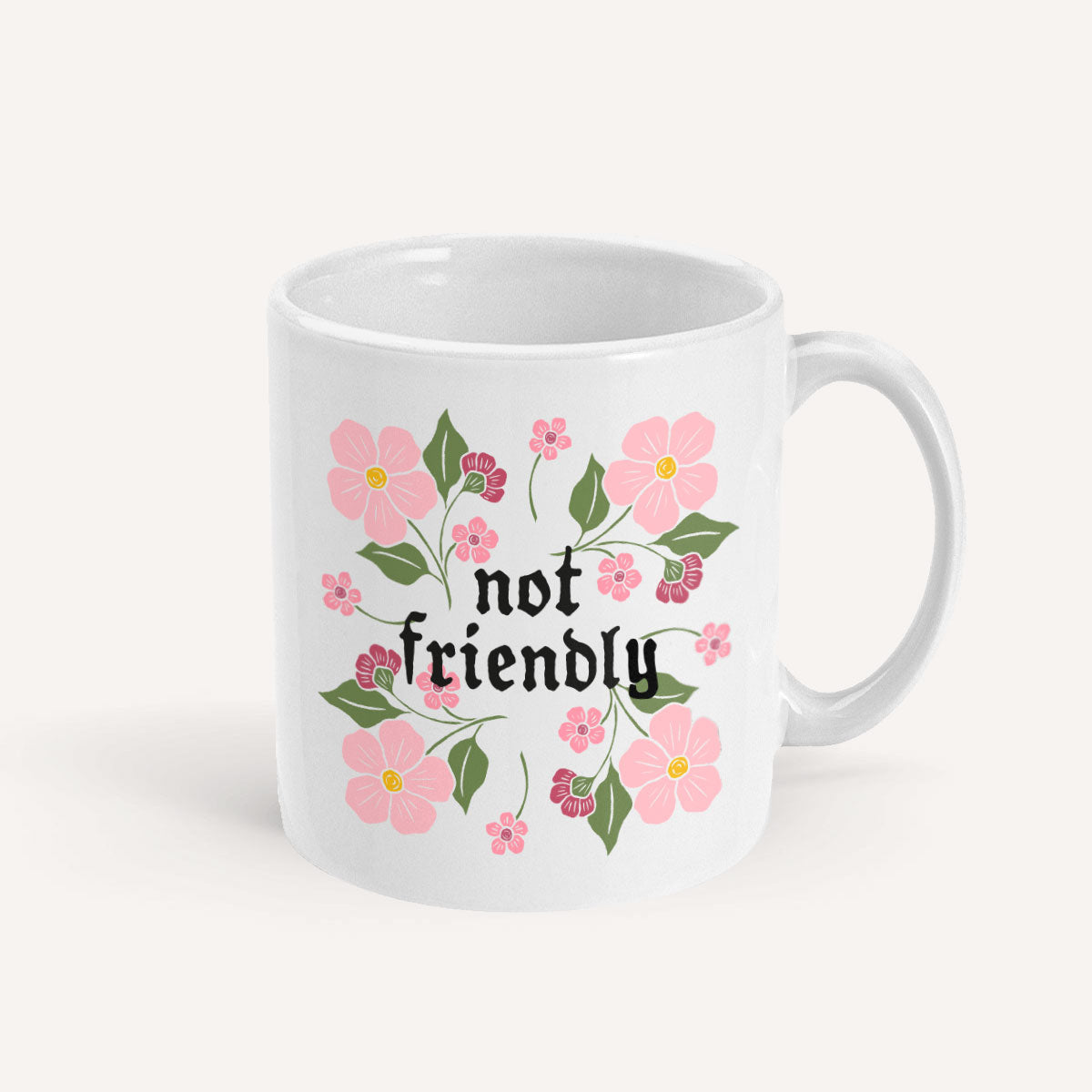 Not Friendly Mug-Feminist Apparel, Feminist Gift, Feminist Coffee Mug, 11oz White Ceramic-The Spark Company