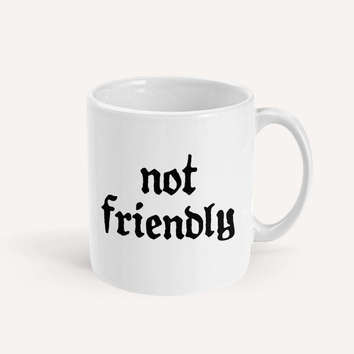 Not Friendly Mug-Feminist Apparel, Feminist Gift, Feminist Coffee Mug, 11oz White Ceramic-The Spark Company