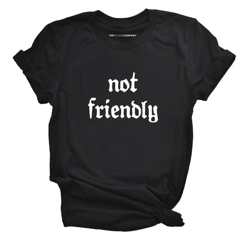 Not Friendly T-Shirt-Feminist Apparel, Feminist Clothing, Feminist T Shirt, BC3001-The Spark Company