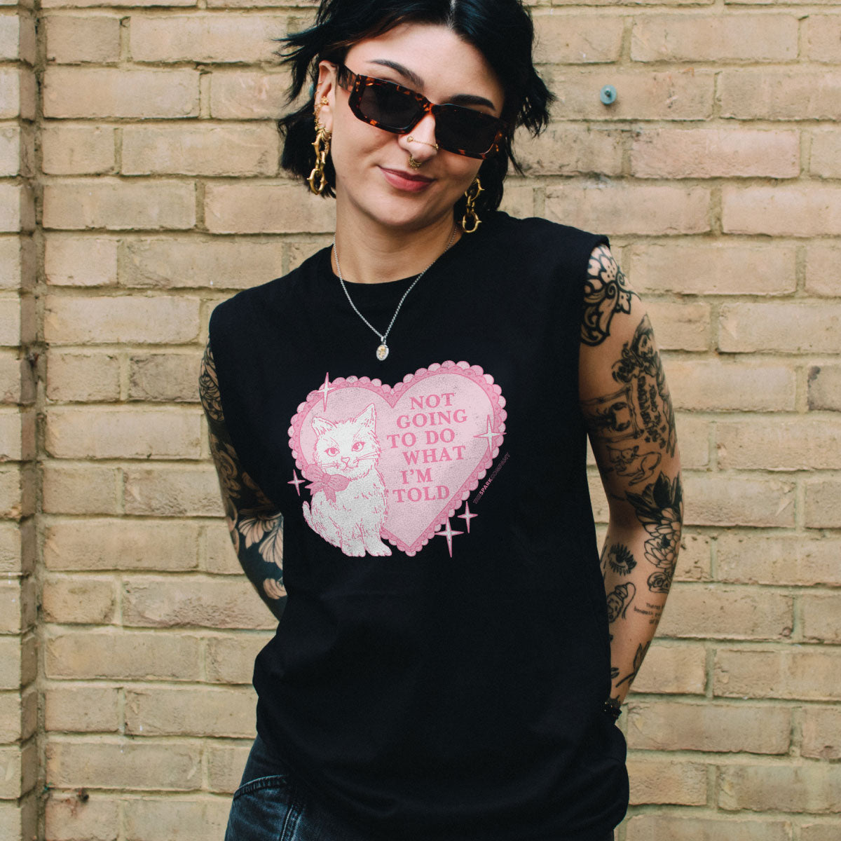 Not Going To Do What I'm Told Sleeveless T-Shirt-Feminist Apparel, Feminist Clothing, Feminist Sleeveless T Shirt, EP01S-The Spark Company