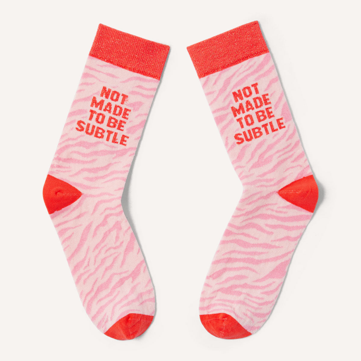 Not Made To Be Subtle Glitter Socks-Feminist Apparel, Feminist Clothing, Feminist Socks-The Spark Company