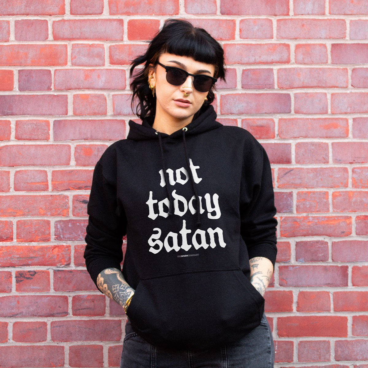 Not Today Satan Hoodie-Feminist Apparel, Feminist Clothing, Feminist Hoodie, JH001-The Spark Company