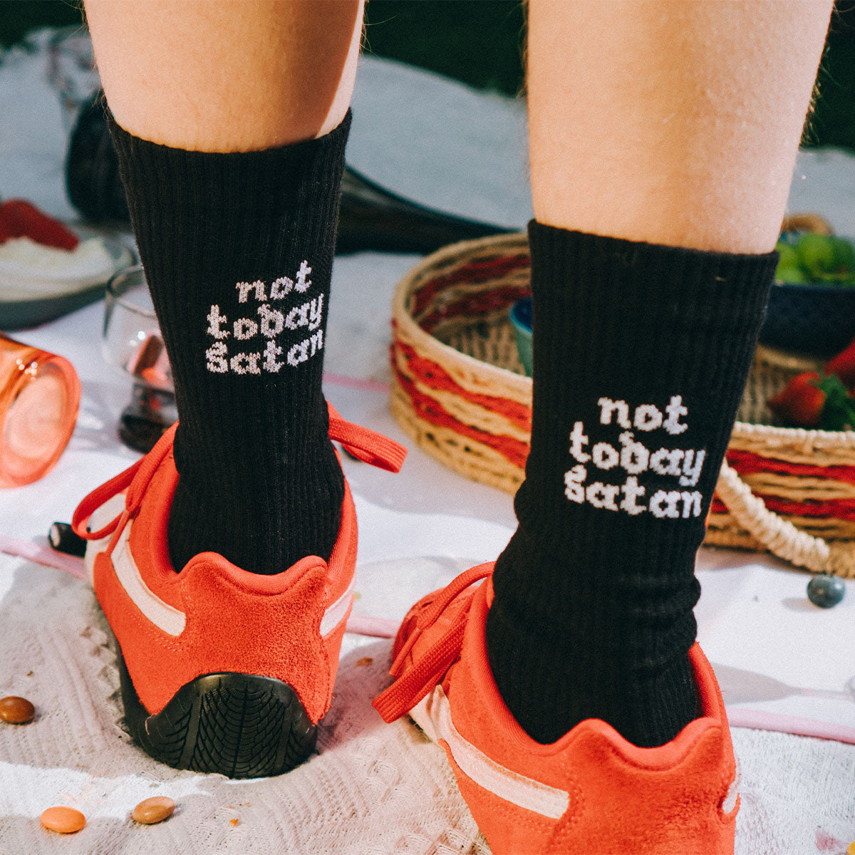 Not Today Satan Socks-Feminist Apparel, Feminist Clothing, Feminist Socks-The Spark Company