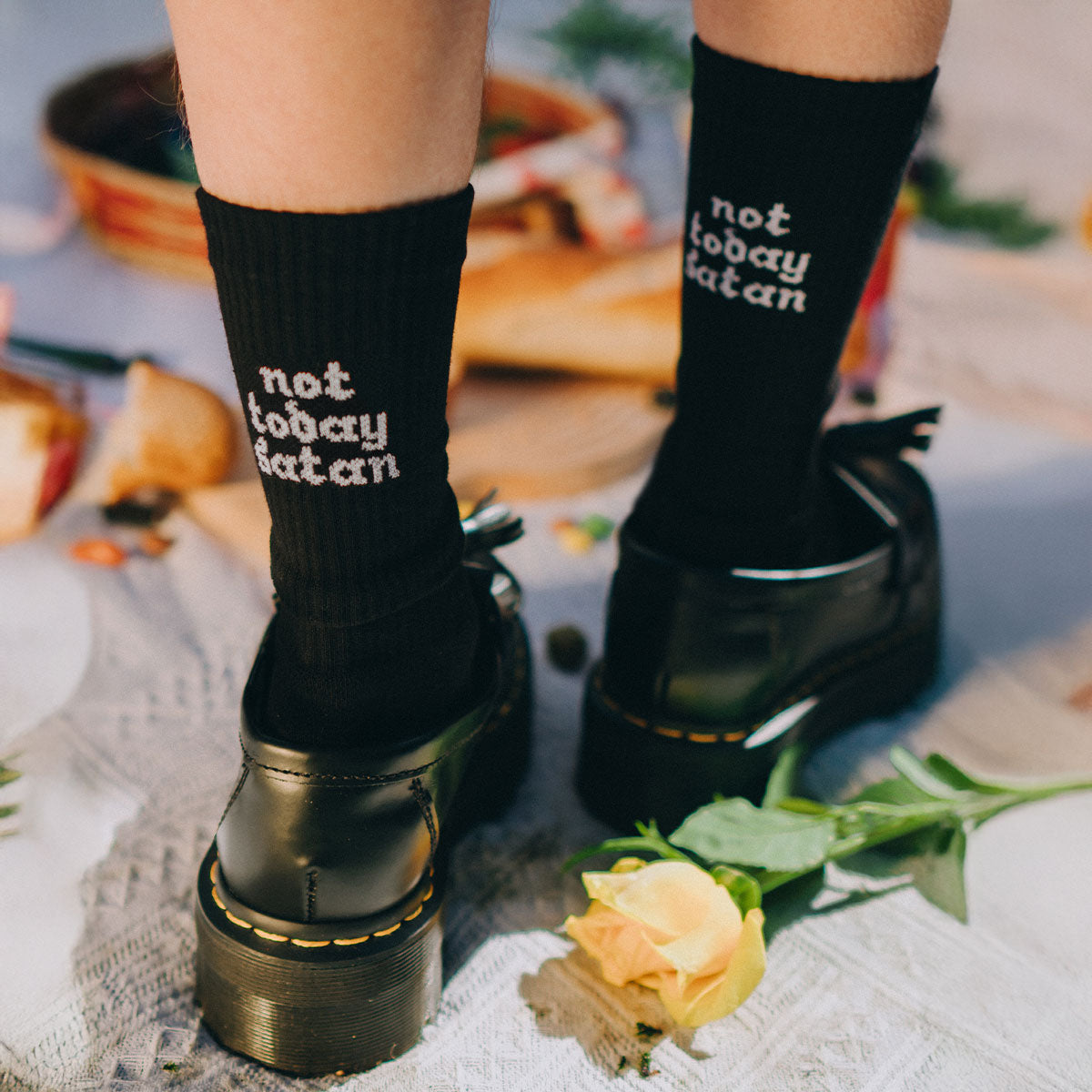 Not Today Satan Socks-Feminist Apparel, Feminist Clothing, Feminist Socks-The Spark Company