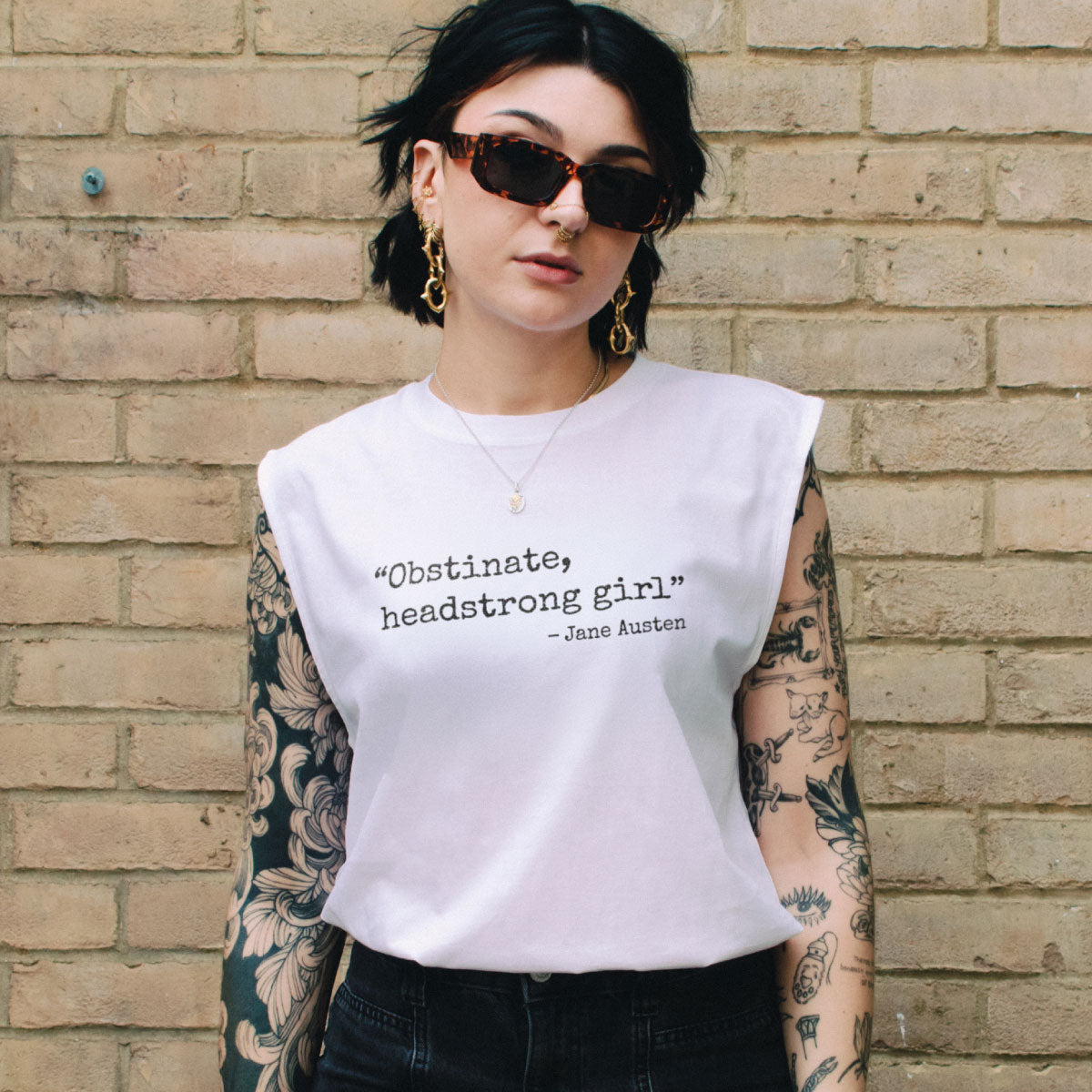 Obstinate, Headstrong Girl Sleeveless T-Shirt-Feminist Apparel, Feminist Clothing, Feminist Sleeveless T Shirt, EP01S-The Spark Company