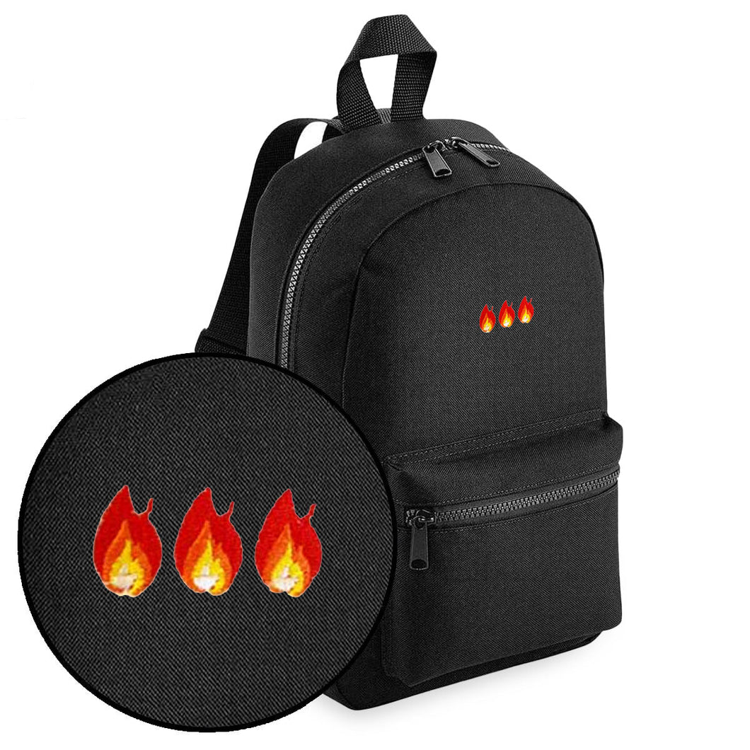 On Fire Embroidered Mini Backpack-Feminist Apparel, Feminist Gift, Feminist Mini Backpack, BG153-The Spark Company