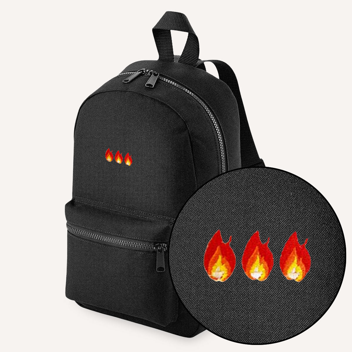 On Fire Embroidered Mini Backpack-Feminist Apparel, Feminist Gift, Feminist Mini Backpack, BG153-The Spark Company