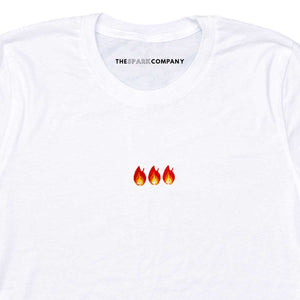 On Fire Embroidered T-Shirt-Feminist Apparel, Feminist Clothing, Feminist T Shirt-The Spark Company