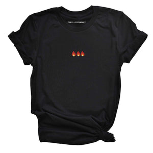 On Fire Embroidered T-Shirt-Feminist Apparel, Feminist Clothing, Feminist T Shirt-The Spark Company