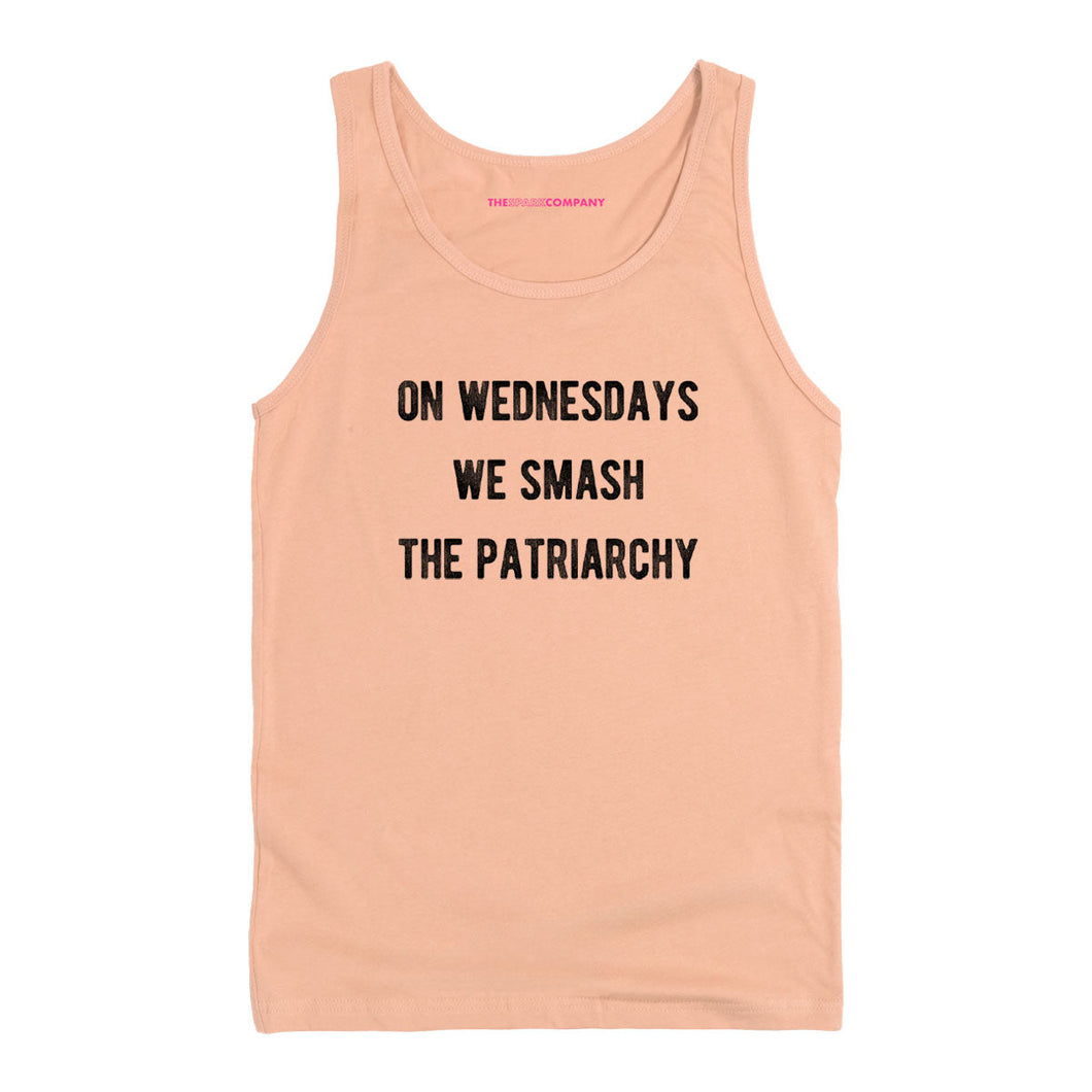 On Wednesdays We Smash The Patriarchy Tank Top-Feminist Apparel, Feminist Clothing, Feminist Tank, 03980-The Spark Company