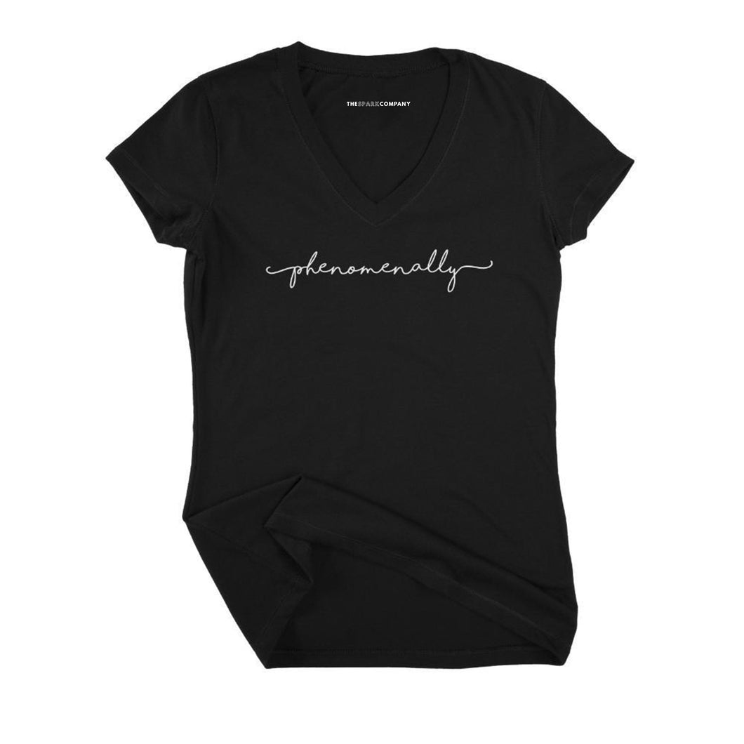 Phenomenal Woman Fitted V-Neck T-Shirt-Feminist Apparel, Feminist Clothing, Feminist Fitted V-Neck T Shirt, Evoker-The Spark Company