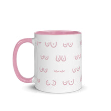 Load image into Gallery viewer, Pink Boobs Mug-Feminist Apparel, Feminist Gift, Feminist Coffee Mug, 11oz White Ceramic-The Spark Company