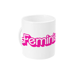 Pink Feminist Graphic Mug-Feminist Apparel, Feminist Gift, Feminist Coffee Mug, 11oz White Ceramic-The Spark Company