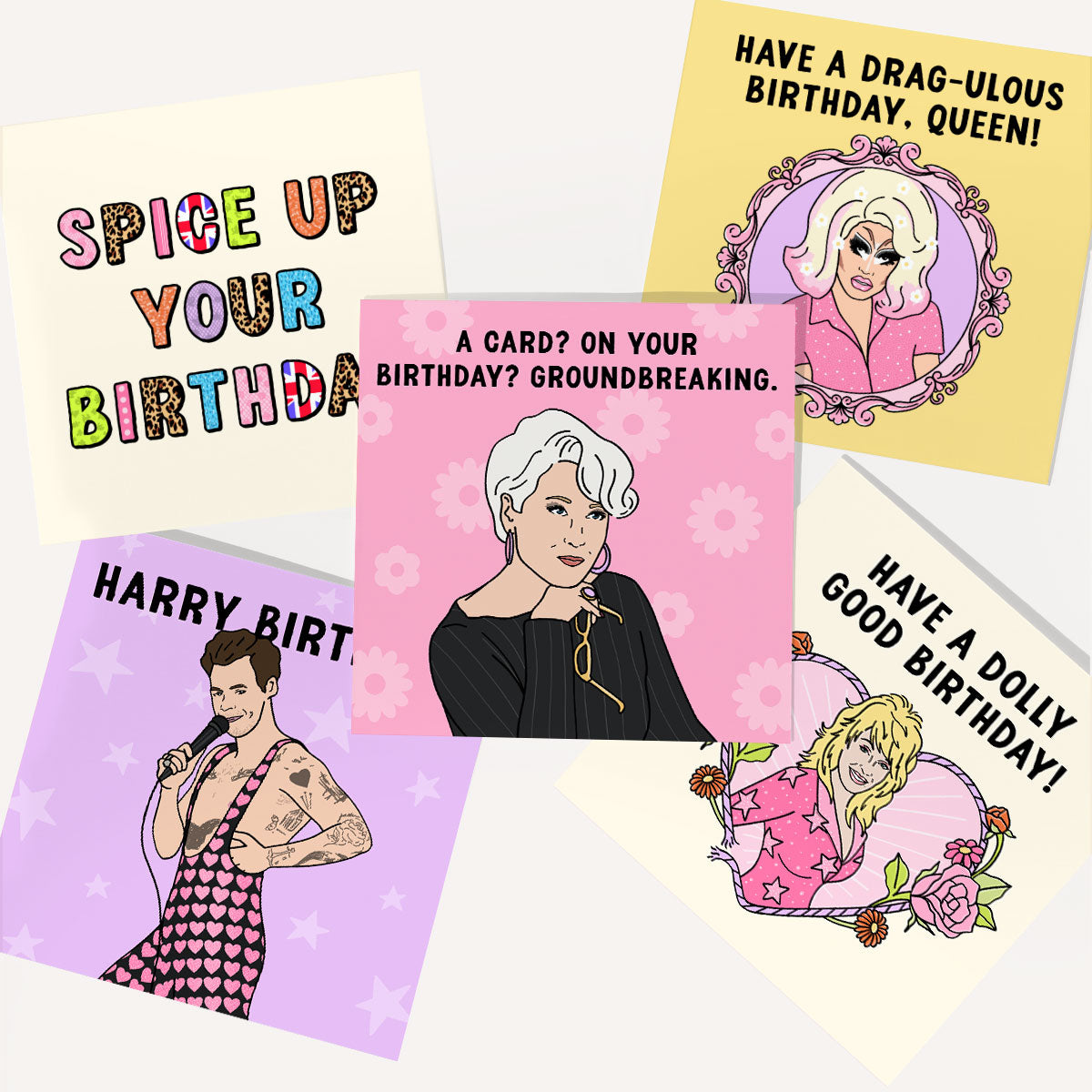 Pop Culture Greeting Cards (5 Pack)-Feminist Apparel, Feminist Gift, Feminist Greeting Cards-The Spark Company
