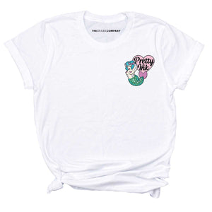 Pretty In Ink Collab Mermaid Pocket T-Shirt-Feminist Apparel, Feminist Clothing, Feminist T Shirt, BC3001-The Spark Company