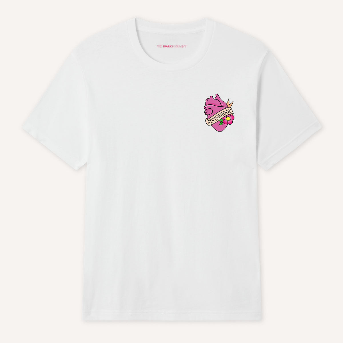 Pretty In Ink Collab Sisterhood Pocket T-Shirt-Feminist Apparel, Feminist Clothing, Feminist T Shirt, BC3001-The Spark Company