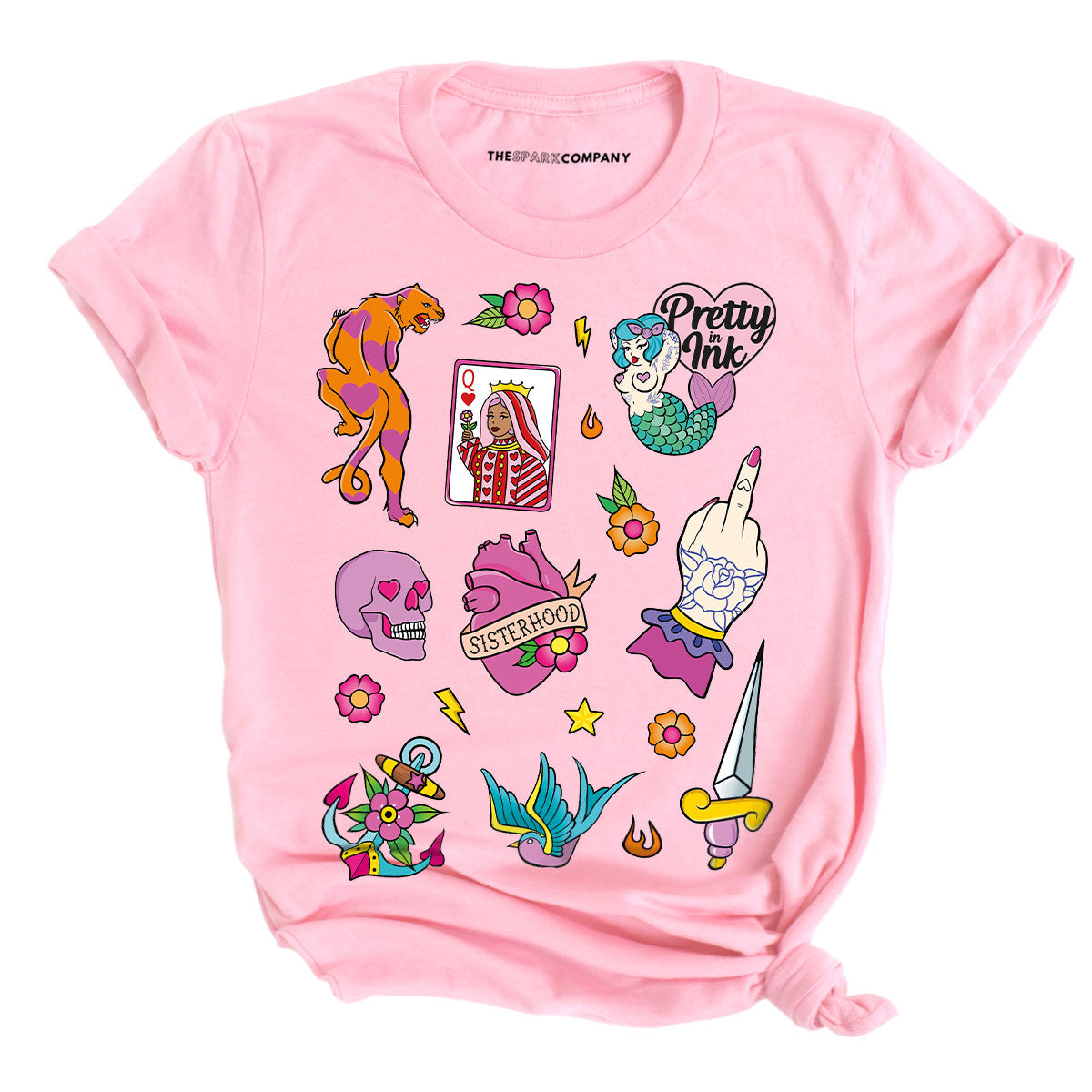 Pretty In Ink Collab T-Shirt-Feminist Apparel, Feminist Clothing, Feminist T Shirt, BC3001-The Spark Company